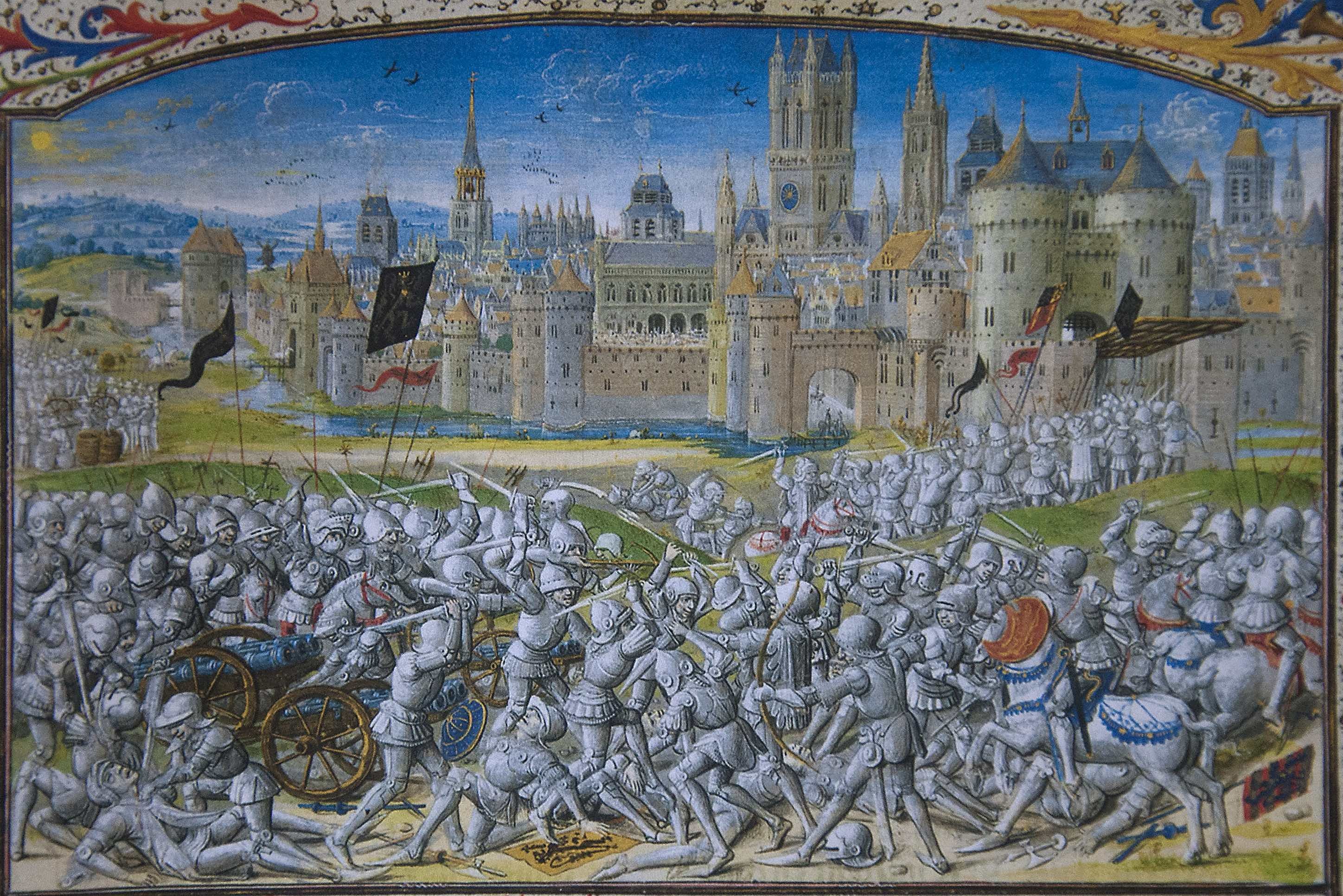 Chroniques de Froissart 15e eeuw Slag op het Beverhoutsveld