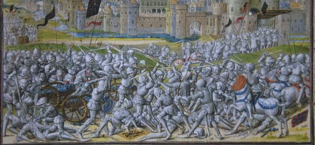 Chroniques de Froissart 15e eeuw Slag op het Beverhoutsveld